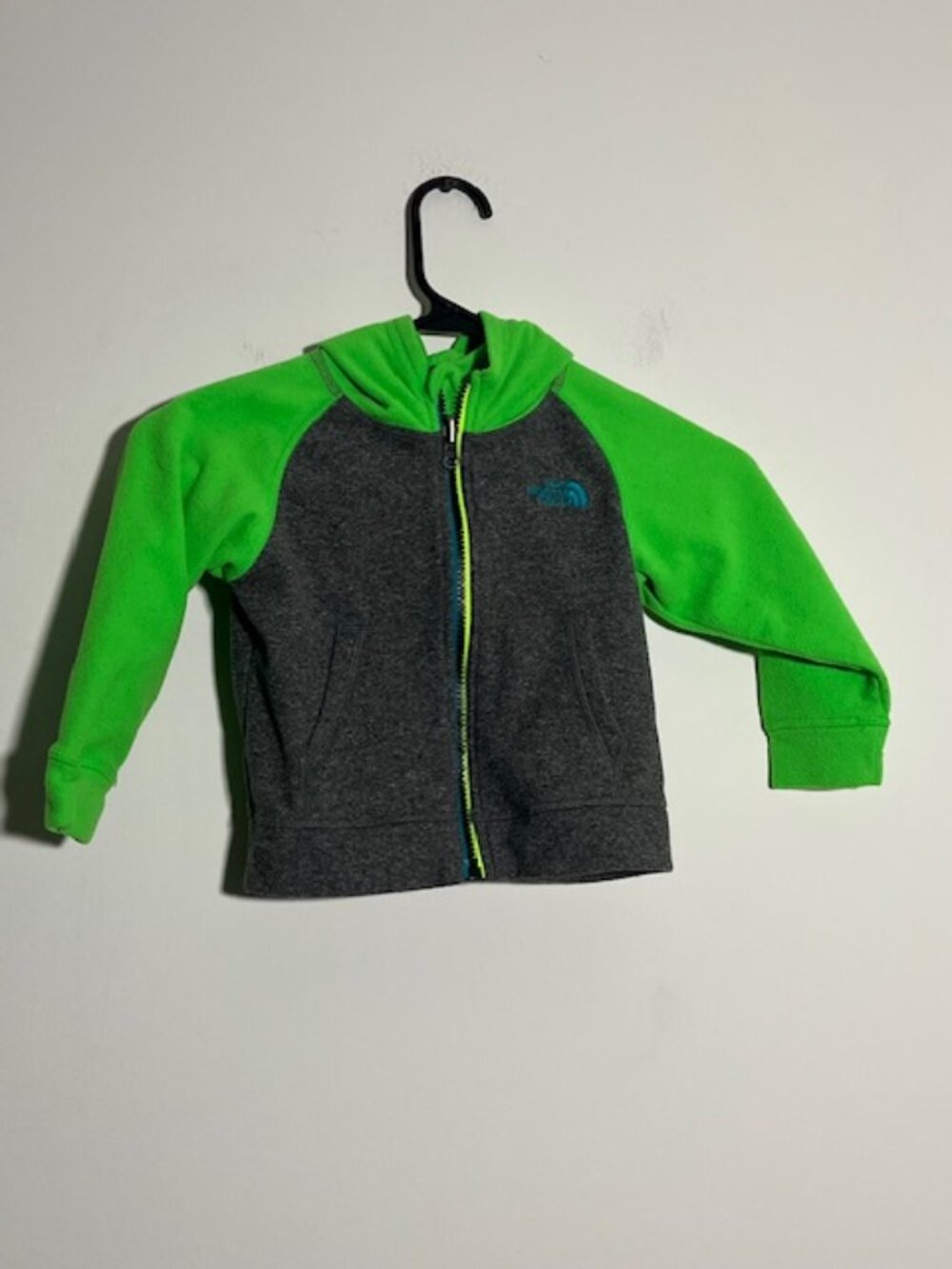The North Face Green and Gray Zip Up Fleece Size 2T Toddler
